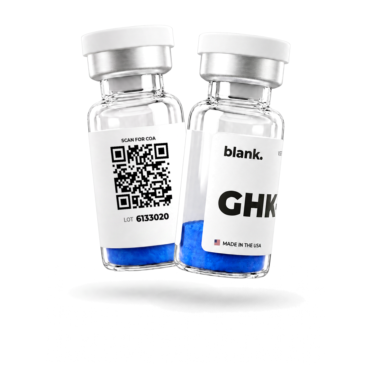 GHK-CU research peptide vial by Blank Peptides