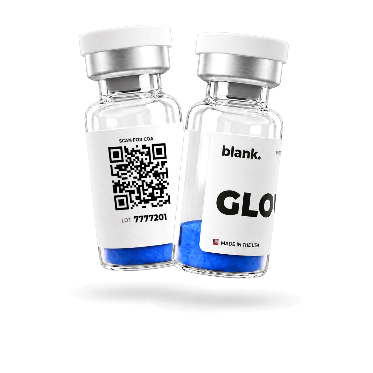 GLOW research peptide vial by Blank Peptides